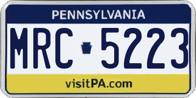 PA license plate MRC5223
