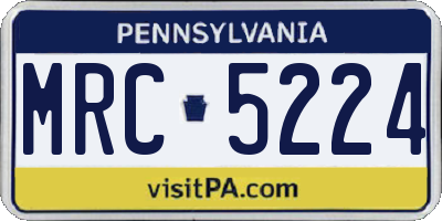 PA license plate MRC5224