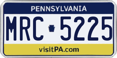 PA license plate MRC5225