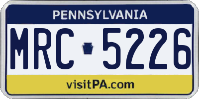 PA license plate MRC5226