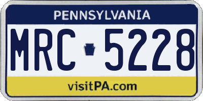 PA license plate MRC5228