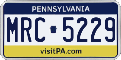 PA license plate MRC5229