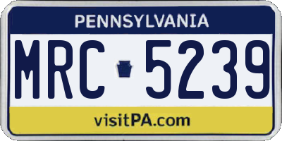 PA license plate MRC5239