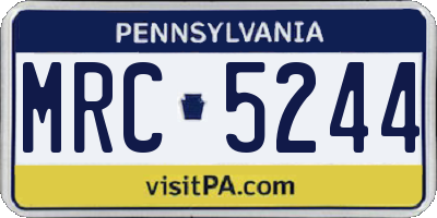PA license plate MRC5244