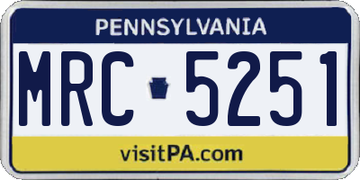 PA license plate MRC5251