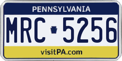 PA license plate MRC5256