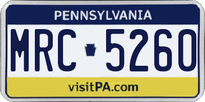 PA license plate MRC5260