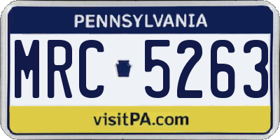 PA license plate MRC5263