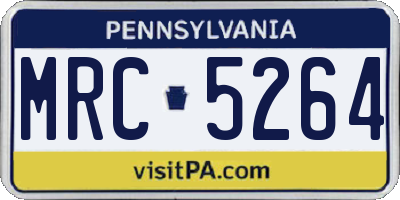 PA license plate MRC5264