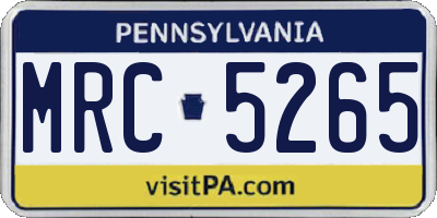 PA license plate MRC5265