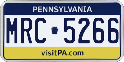 PA license plate MRC5266