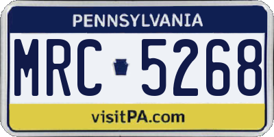 PA license plate MRC5268
