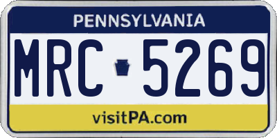 PA license plate MRC5269