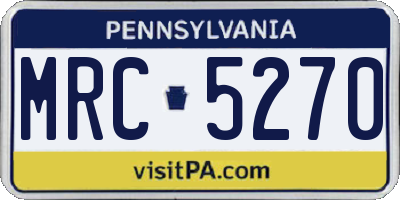 PA license plate MRC5270
