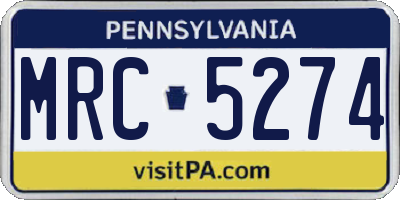 PA license plate MRC5274