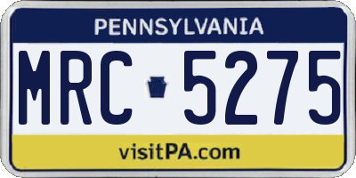 PA license plate MRC5275