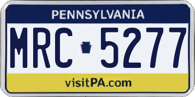 PA license plate MRC5277