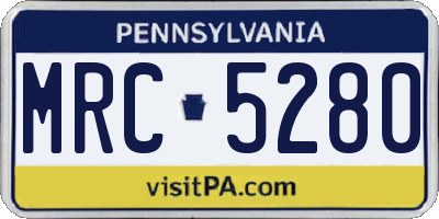 PA license plate MRC5280