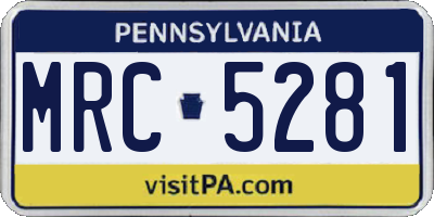 PA license plate MRC5281