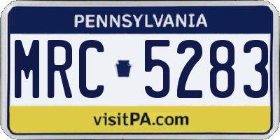 PA license plate MRC5283