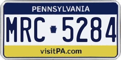 PA license plate MRC5284