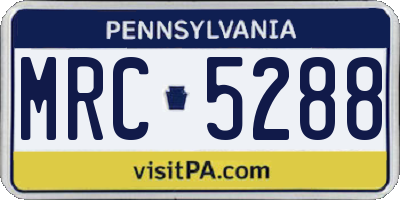 PA license plate MRC5288