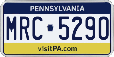 PA license plate MRC5290