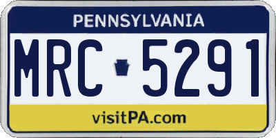 PA license plate MRC5291
