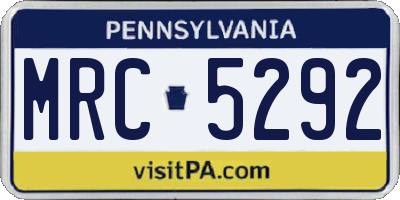 PA license plate MRC5292