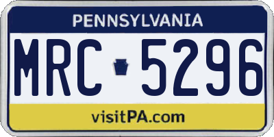 PA license plate MRC5296