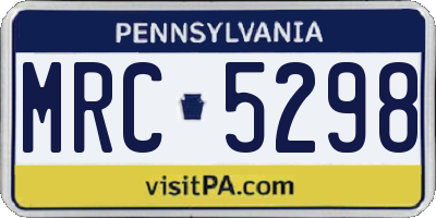 PA license plate MRC5298
