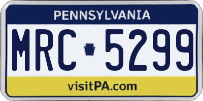 PA license plate MRC5299