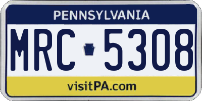 PA license plate MRC5308