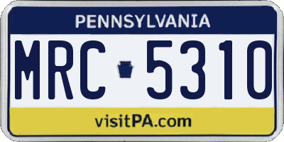 PA license plate MRC5310