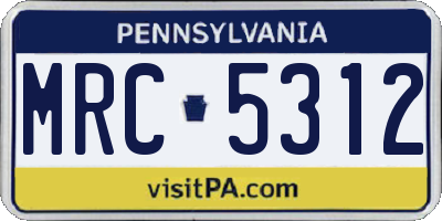 PA license plate MRC5312