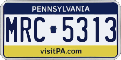 PA license plate MRC5313