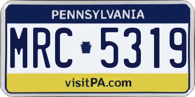 PA license plate MRC5319