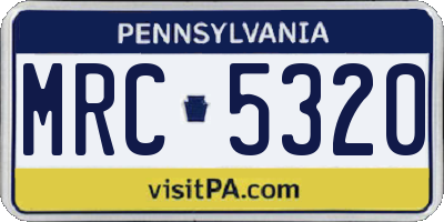 PA license plate MRC5320