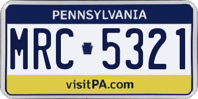 PA license plate MRC5321
