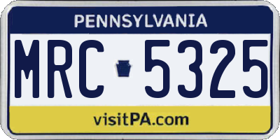 PA license plate MRC5325