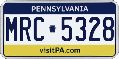 PA license plate MRC5328
