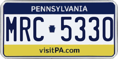PA license plate MRC5330