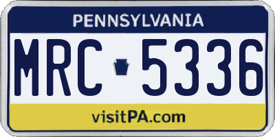 PA license plate MRC5336