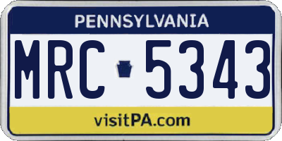 PA license plate MRC5343