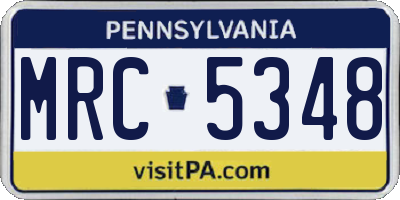 PA license plate MRC5348