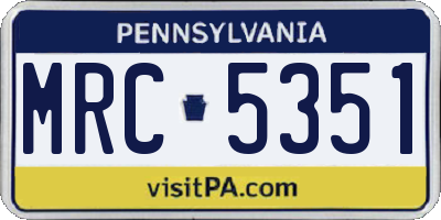 PA license plate MRC5351