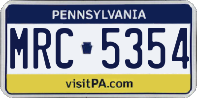 PA license plate MRC5354