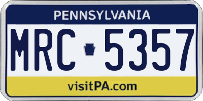 PA license plate MRC5357