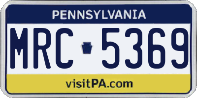 PA license plate MRC5369