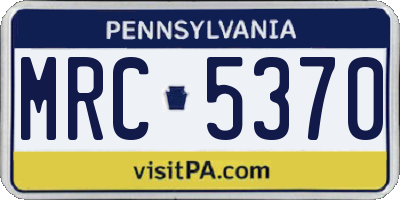 PA license plate MRC5370